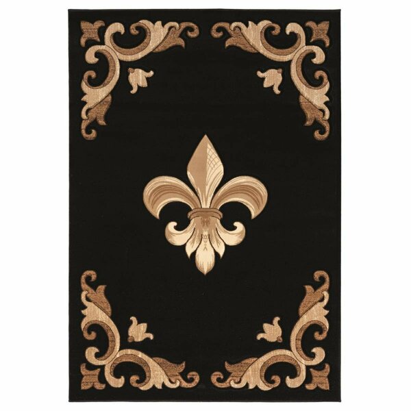 United Weavers Of America 7 ft. 10 in. x 10 ft. 6 in. Bristol Barnsley Black Rectangle Area Rug 2050 11770 912